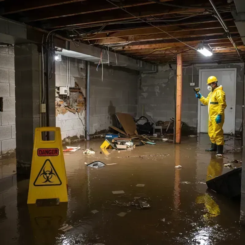 Flooded Basement Electrical Hazard in Gower, MO Property